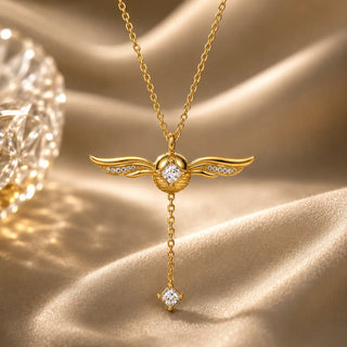 The Golden Snitch Sterling Silver Necklace, close-up detail