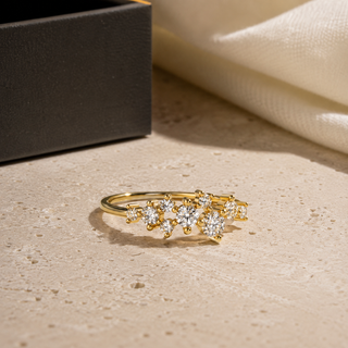 Moissanite cluster ring close-up