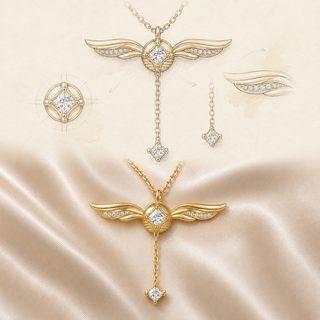 The Golden Snitch Sterling Silver Necklace, additional detail view
