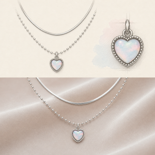 The Aurora Heart Layered Necklace Set, additional detail view