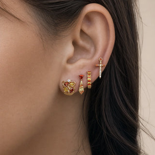 The House Earring Set, worn scale view