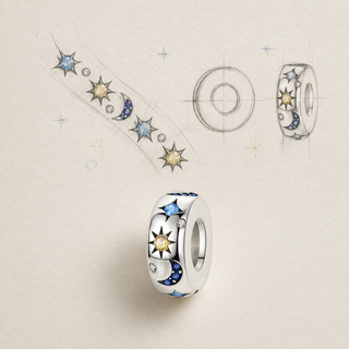 The Celestial Path Spacer Charm design story from sketch to finished jewellery
