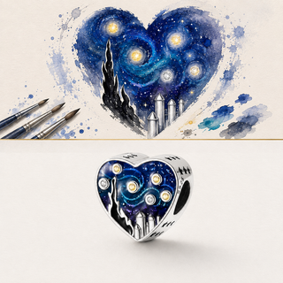 The Dreamer's Night Heart Charm story-led art scene