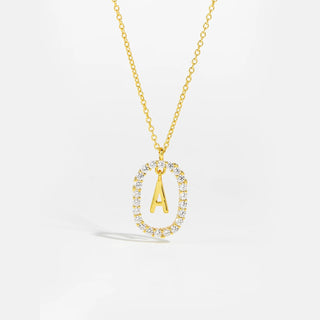 18ct gold plated initial A necklace with removable pendant