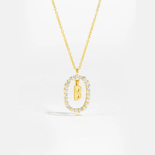 18ct gold plated initial B necklace with removable pendant