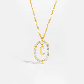 18ct gold plated initial C necklace with removable pendant