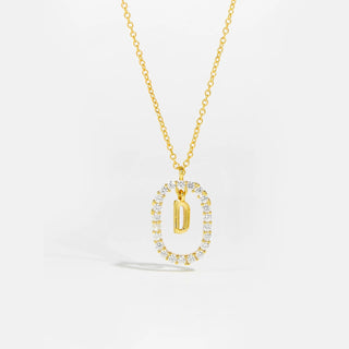18ct gold plated initial D necklace with removable pendant
