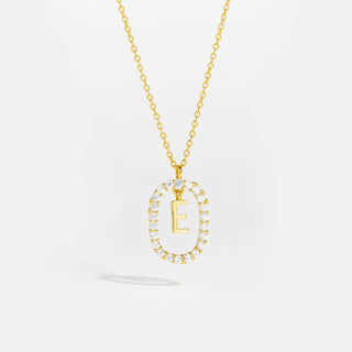 18ct gold plated initial E necklace with removable pendant