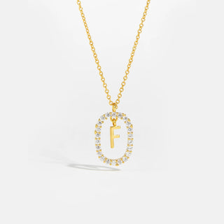 18ct gold plated initial F necklace with removable pendant