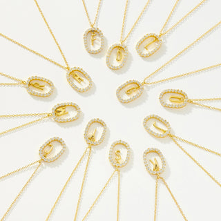 18ct gold plated initial necklaces A to Z with removable pendants
