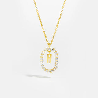 18ct gold plated initial H necklace with removable pendant