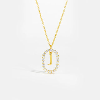 18ct gold plated initial J necklace with removable pendant