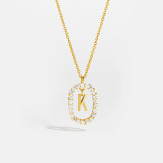 18ct gold plated initial K necklace with removable pendant