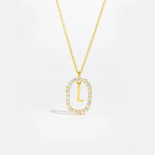 18ct gold plated initial L necklace with removable pendant