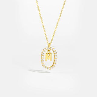 18ct gold plated initial M necklace with removable pendant