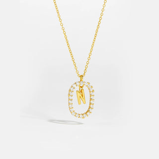 18ct gold plated initial N necklace with removable pendant