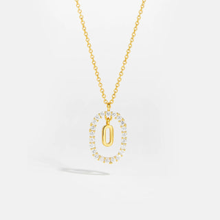 18ct gold plated initial O necklace with removable pendant
