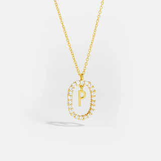 18ct gold plated initial P necklace with removable pendant