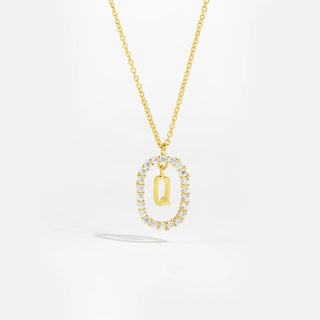 18ct gold plated initial Q necklace with removable pendant