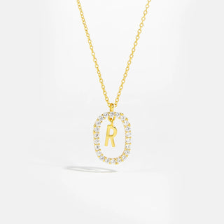 18ct gold plated initial R necklace with removable pendant