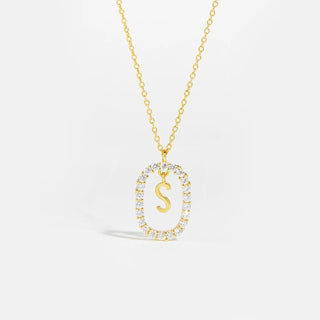 18ct gold plated initial S necklace with removable pendant