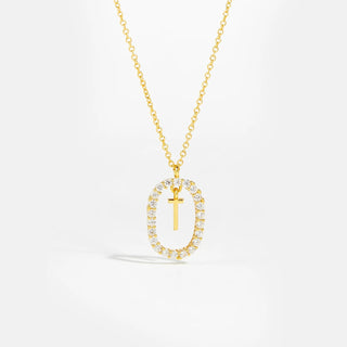 18ct gold plated initial T necklace with removable pendant