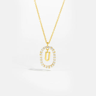 18ct gold plated initial U necklace with removable pendant