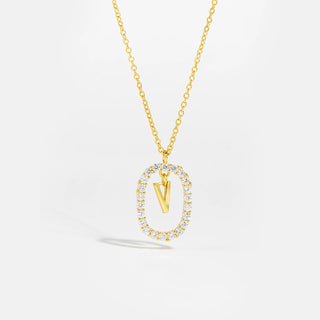 18ct gold plated initial V necklace with removable pendant