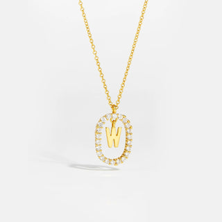 18ct gold plated initial W necklace with removable pendant