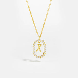 18ct gold plated initial X necklace with removable pendant