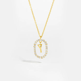 18ct gold plated initial Y necklace with removable pendant