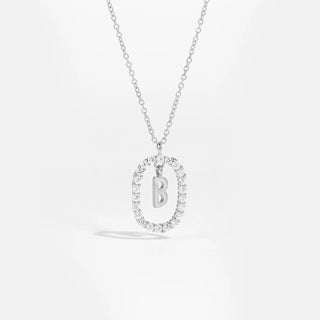 Sterling silver initial B necklace with removable pendant