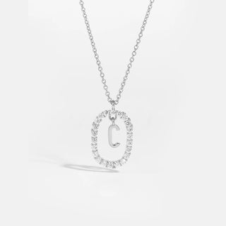 Sterling silver initial C necklace with removable pendant