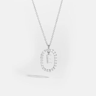 Sterling silver initial E necklace with removable pendant