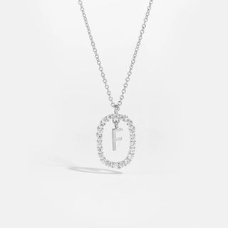 Sterling silver initial F necklace with removable pendant