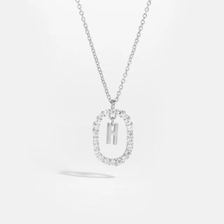 Sterling silver initial H necklace with removable pendant