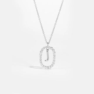 Sterling silver initial J necklace with removable pendant