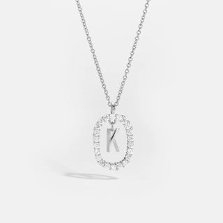 Sterling silver initial K necklace with removable pendant