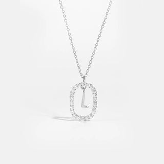 Sterling silver initial L necklace with removable pendant