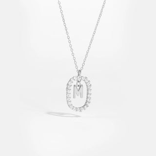 Sterling silver initial M necklace with removable pendant