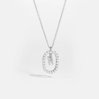 Sterling silver initial N necklace with removable pendant