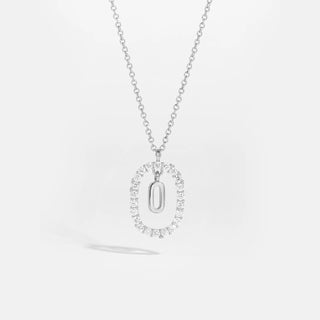 Sterling silver initial O necklace with removable pendant