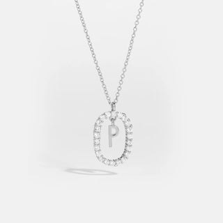 Sterling silver initial P necklace with removable pendant