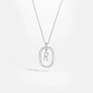 Sterling silver initial R necklace with removable pendant