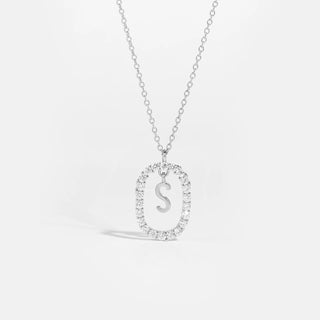 Sterling silver initial S necklace with removable pendant