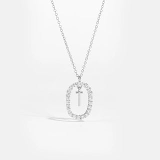 Sterling silver initial T necklace with removable pendant