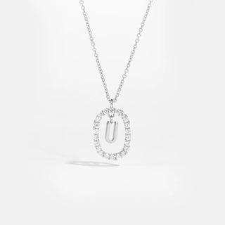 Sterling silver initial U necklace with removable pendant