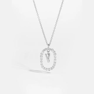Sterling silver initial V necklace with removable pendant