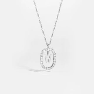 Sterling silver initial W necklace with removable pendant