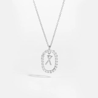 Sterling silver initial X necklace with removable pendant